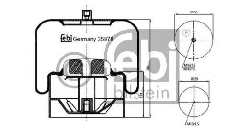 FEBI BILSTEIN 35878 - Boot, air suspension Rear Axle left and right MERCEDES-BENZ