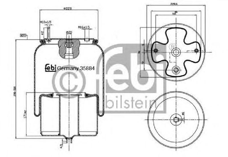 FEBI BILSTEIN 35884 - Boot, air suspension Front Axle left and right VOLVO