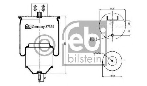 FEBI BILSTEIN 37636 - Boot, air suspension Rear Axle left and right VOLVO