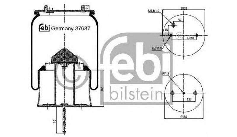 FEBI BILSTEIN 37637 - Boot, air suspension Rear Axle SCANIA