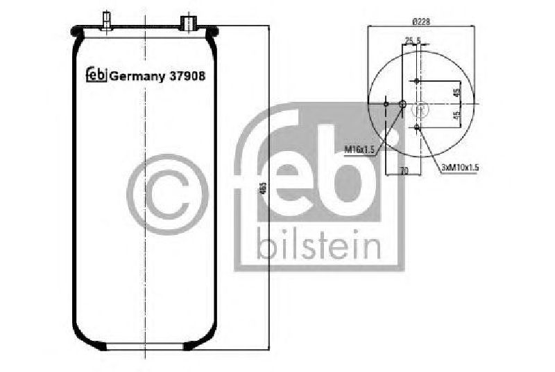 FEBI BILSTEIN 37908 - Boot, air suspension Front Axle VOLVO, DAF