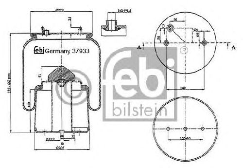 FEBI BILSTEIN 37933 - Boot, air suspension Rear Axle left and right