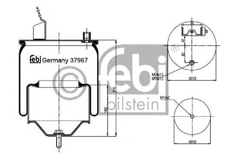 FEBI BILSTEIN 37967 - Boot, air suspension Rear Axle left and right VOLVO