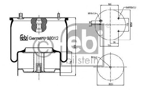 FEBI BILSTEIN 38012 - Boot, air suspension Front Axle