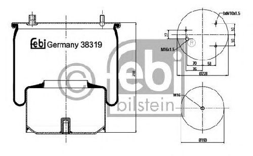 FEBI BILSTEIN 38319 - Boot, air suspension Rear Axle left and right DAF