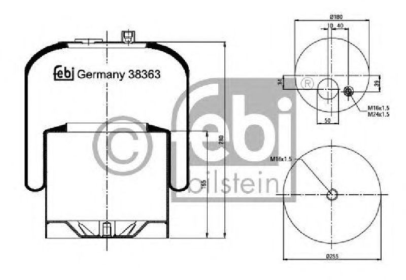 FEBI BILSTEIN 38363 - Boot, air suspension Rear Axle left and right MERCEDES-BENZ