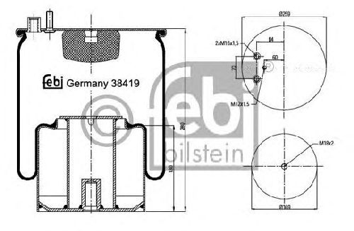 FEBI BILSTEIN 38419 - Boot, air suspension Rear Axle left and right MAN