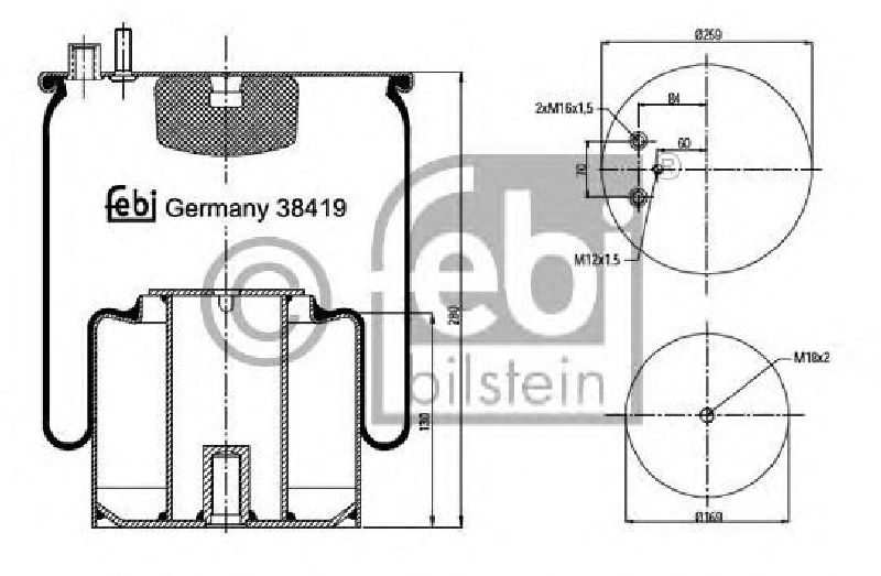 FEBI BILSTEIN 38419 - Boot, air suspension Rear Axle left and right MAN