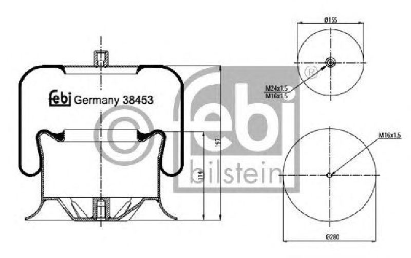 FEBI BILSTEIN 38453 - Boot, air suspension Front Axle left and right MERCEDES-BENZ