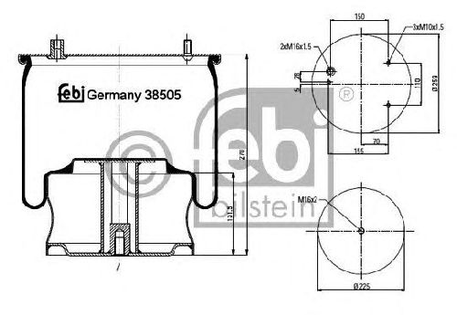 FEBI BILSTEIN 38505 - Boot, air suspension Front Axle left and right