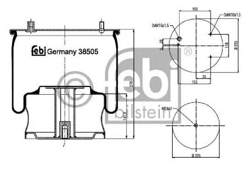 FEBI BILSTEIN 38505 - Boot, air suspension Front Axle left and right