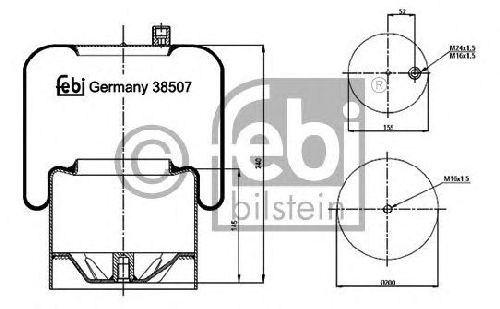 FEBI BILSTEIN 38507 - Boot, air suspension Rear Axle left and right MERCEDES-BENZ