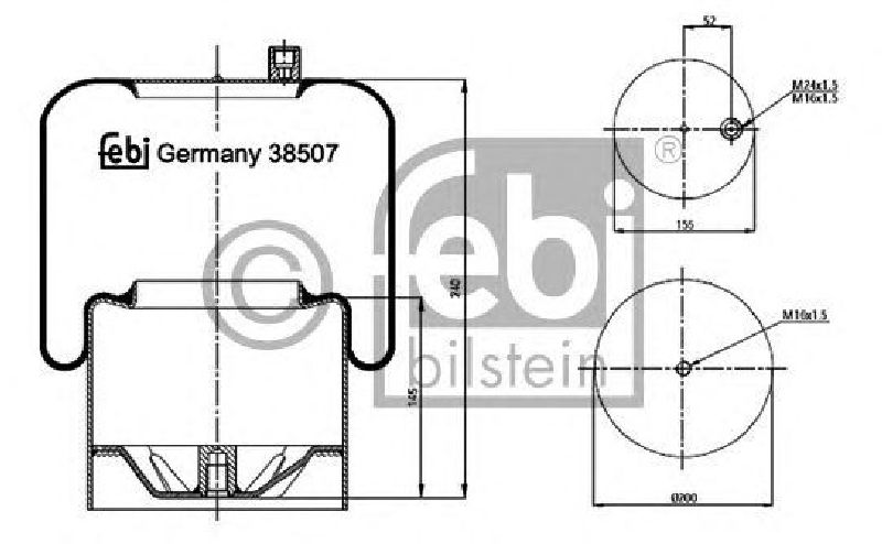 FEBI BILSTEIN 38507 - Boot, air suspension Rear Axle left and right MERCEDES-BENZ