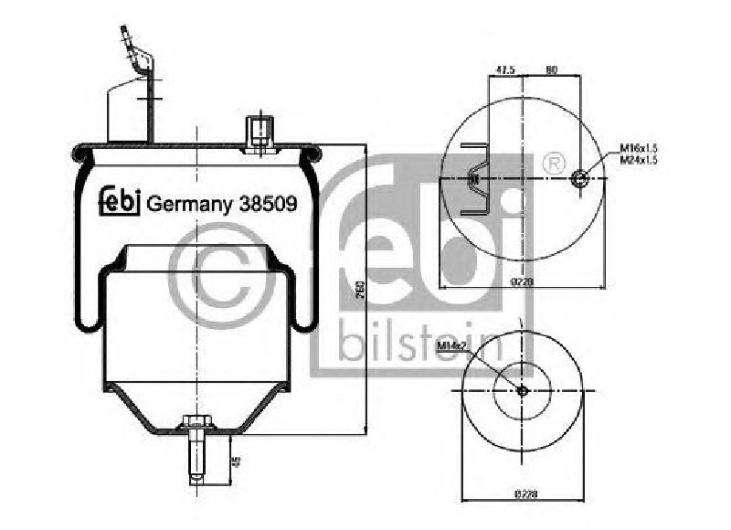 FEBI BILSTEIN 38509 - Boot, air suspension Rear Axle left and right VOLVO