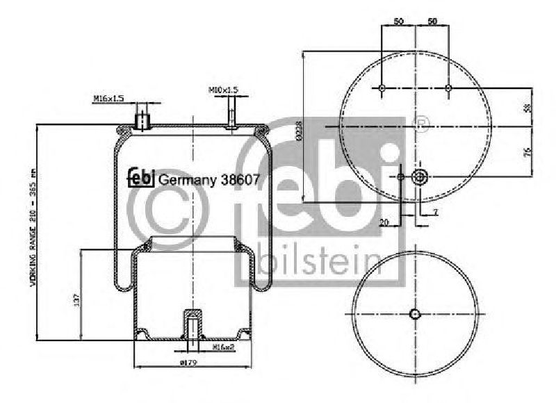 FEBI BILSTEIN 38607 - Boot, air suspension Rear Axle left and right DAF