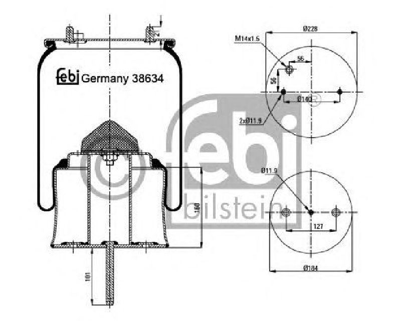 FEBI BILSTEIN 38634 - Boot, air suspension Rear Axle left and right SCANIA