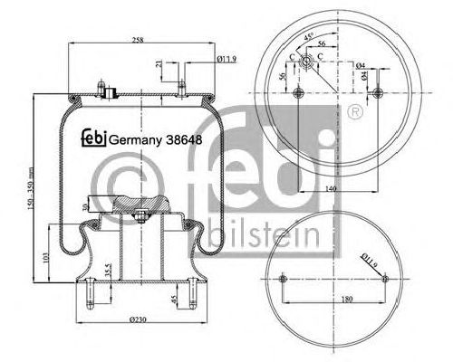 FEBI BILSTEIN 38648 - Boot, air suspension Front Axle left and right