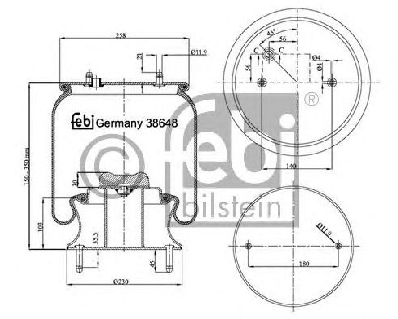 FEBI BILSTEIN 38648 - Boot, air suspension Front Axle left and right