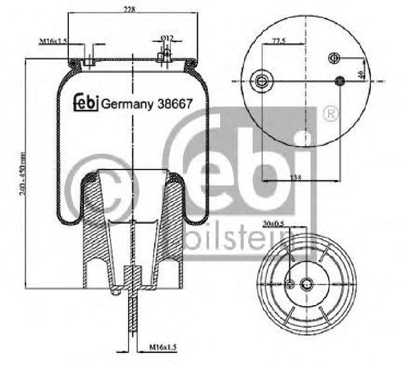 FEBI BILSTEIN 38667 - Boot, air suspension Rear Axle left and right | Front SCANIA