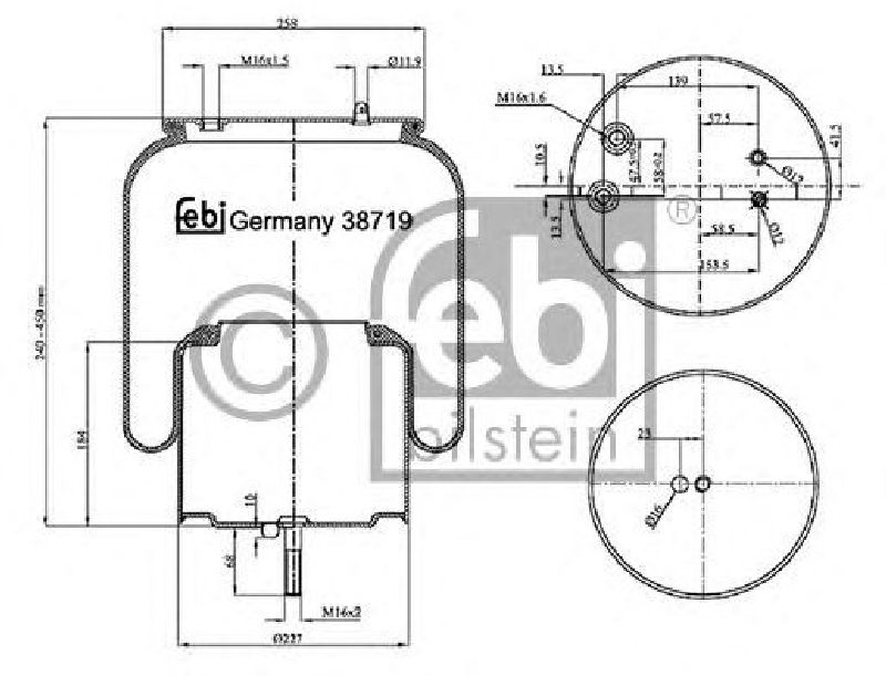 FEBI BILSTEIN 38719 - Boot, air suspension Rear Axle left and right | Rear SCANIA