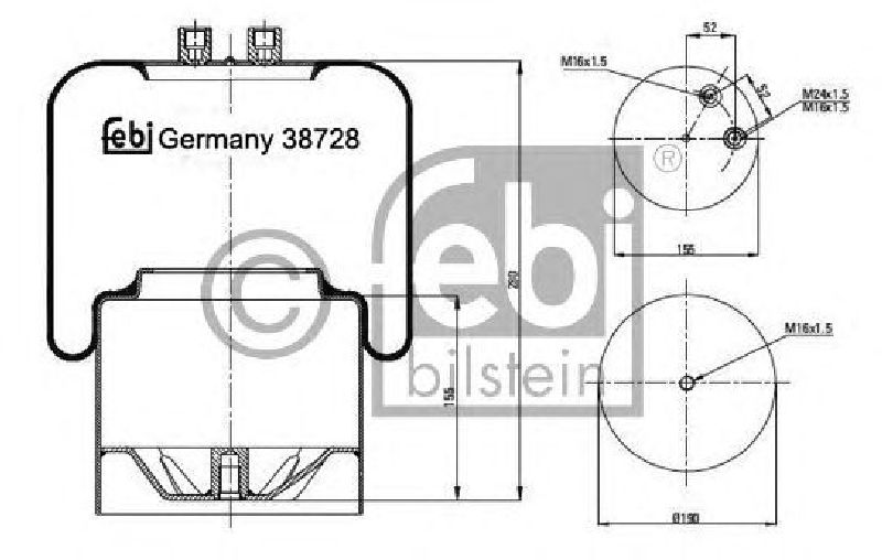 FEBI BILSTEIN 38728 - Boot, air suspension Rear Axle left and right MERCEDES-BENZ