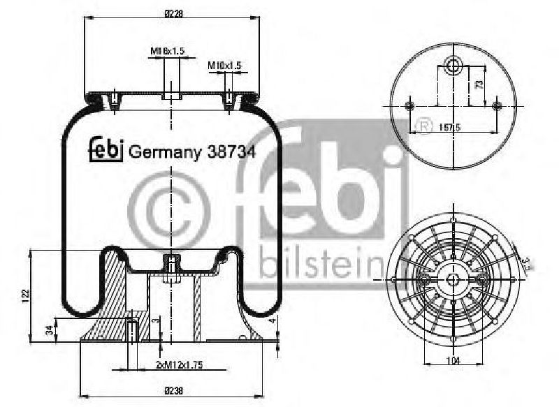FEBI BILSTEIN 38734 - Boot, air suspension Rear Axle left and right SCANIA