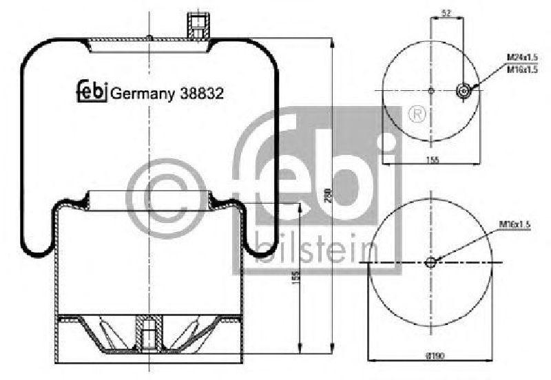 FEBI BILSTEIN 38832 - Boot, air suspension Rear Axle left and right MERCEDES-BENZ