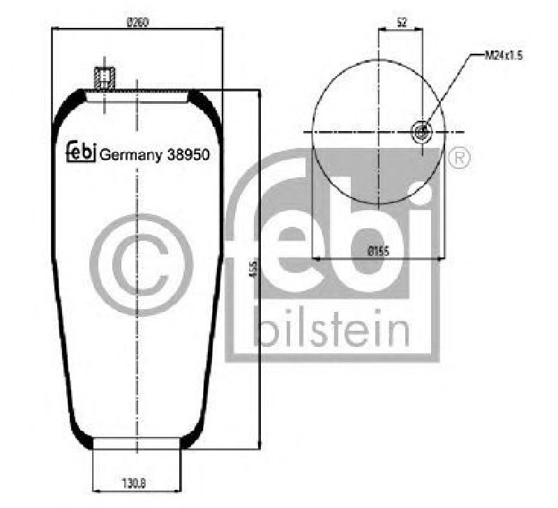 FEBI BILSTEIN 38950 - Boot, air suspension MERCEDES-BENZ