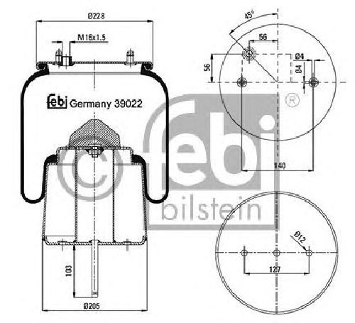FEBI BILSTEIN 39022 - Boot, air suspension Rear Axle left and right SCANIA