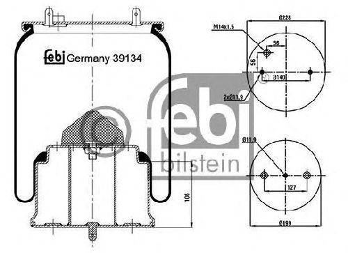 FEBI BILSTEIN 39134 - Boot, air suspension Rear Axle left and right SCANIA