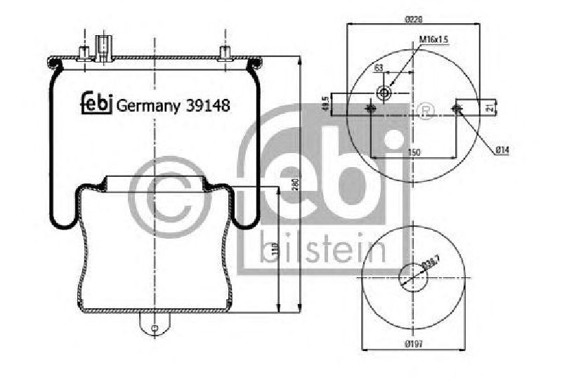 FEBI BILSTEIN 39148 - Boot, air suspension Rear Axle left and right VOLVO