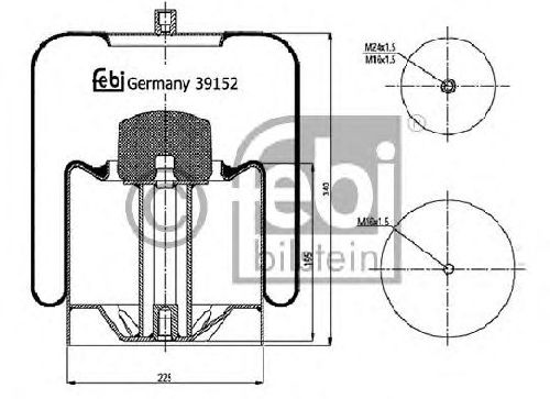 FEBI BILSTEIN 39152 - Boot, air suspension Rear Axle left and right MERCEDES-BENZ