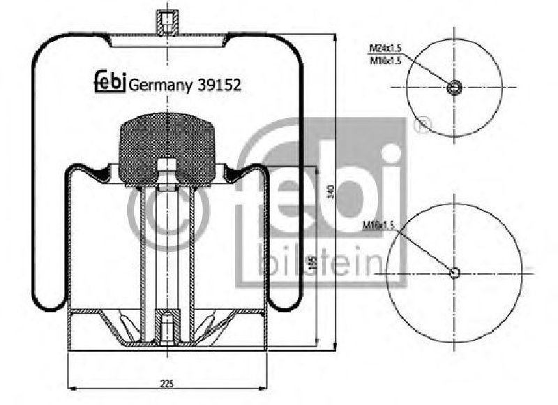 FEBI BILSTEIN 39152 - Boot, air suspension Rear Axle left and right MERCEDES-BENZ