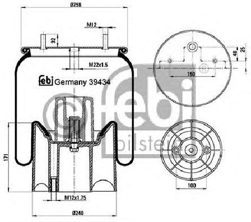 FEBI BILSTEIN 39434 - Boot, air suspension Rear Axle left and right