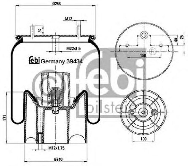 FEBI BILSTEIN 39434 - Boot, air suspension Rear Axle left and right