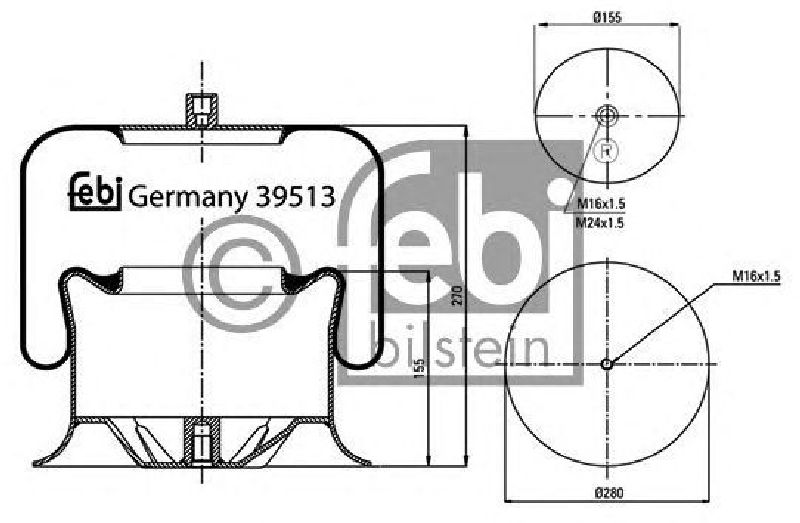 FEBI BILSTEIN 39513 - Boot, air suspension Front Axle left and right MERCEDES-BENZ