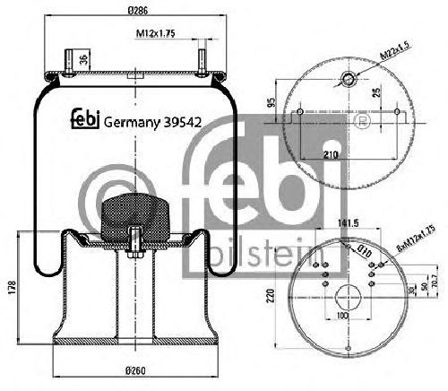 FEBI BILSTEIN 39542 - Boot, air suspension Rear Axle left and right