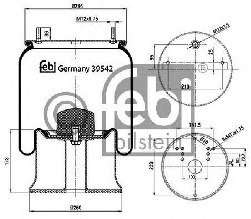 FEBI BILSTEIN 39542 - Boot, air suspension Rear Axle left and right