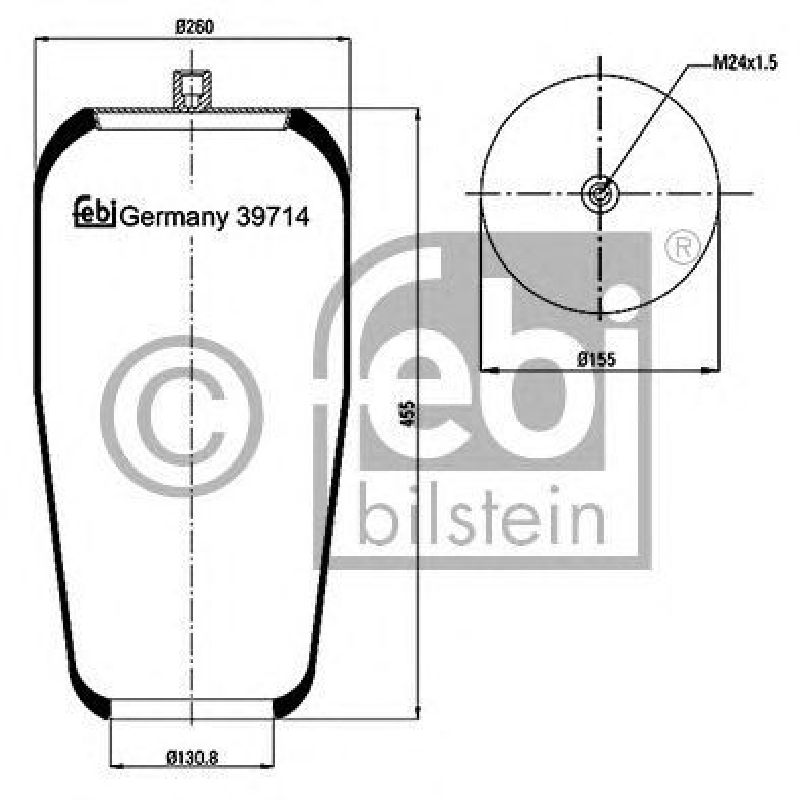 FEBI BILSTEIN 39714 - Boot, air suspension Front Axle left and right MERCEDES-BENZ