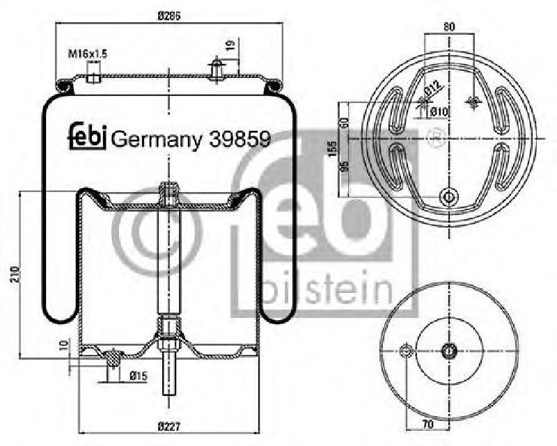 FEBI BILSTEIN 39859 - Boot, air suspension Rear Axle SCANIA