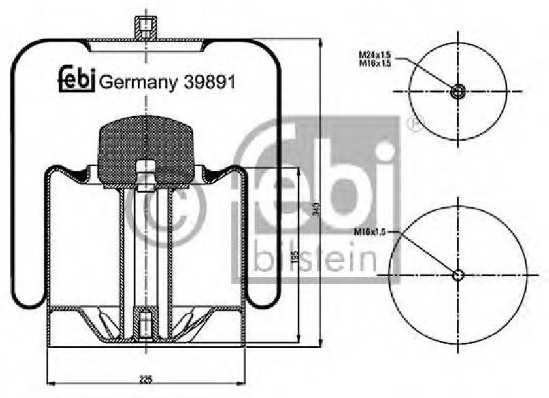 FEBI BILSTEIN 39891 - Boot, air suspension Rear Axle MERCEDES-BENZ