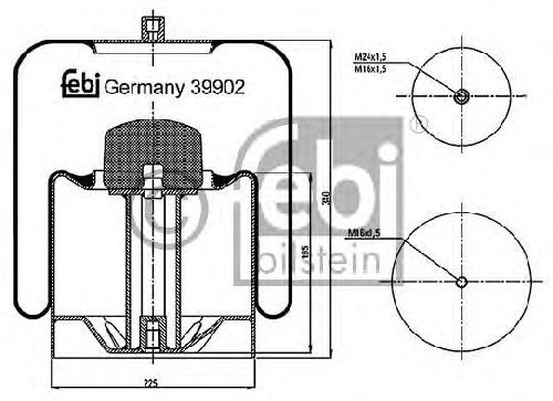 FEBI BILSTEIN 39902 - Boot, air suspension Rear Axle MERCEDES-BENZ