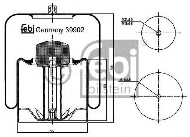 FEBI BILSTEIN 39902 - Boot, air suspension Rear Axle MERCEDES-BENZ