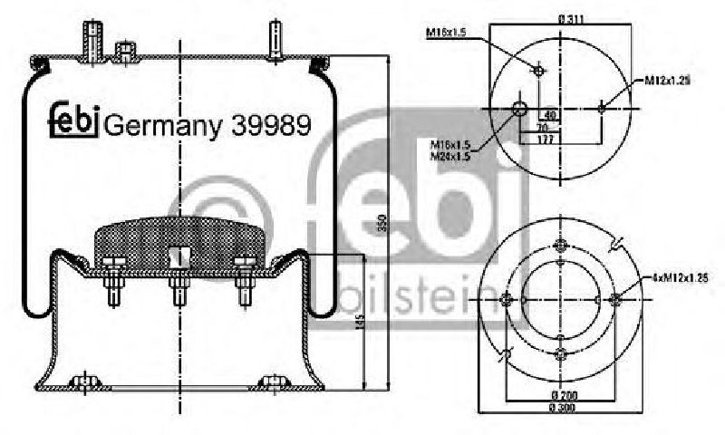 FEBI BILSTEIN 39989 - Boot, air suspension Rear Axle left and right RENAULT TRUCKS