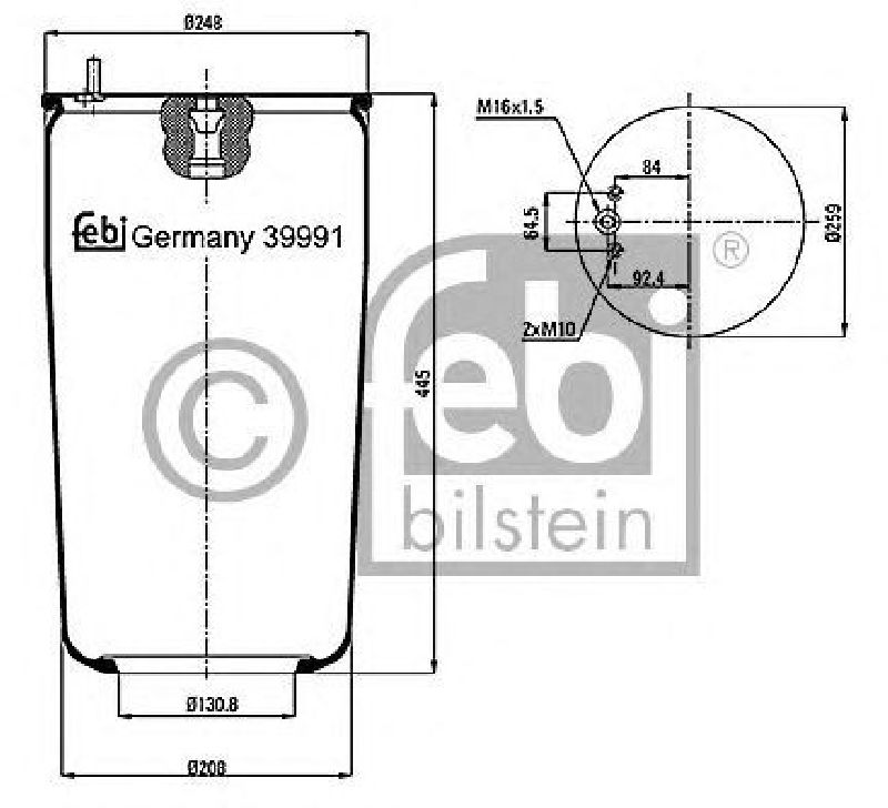 FEBI BILSTEIN 39991 - Boot, air suspension Rear Axle left and right