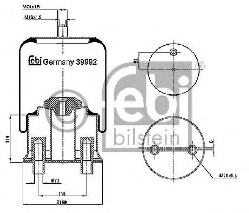 FEBI BILSTEIN 39992 - Boot, air suspension Front Axle left and right MERCEDES-BENZ