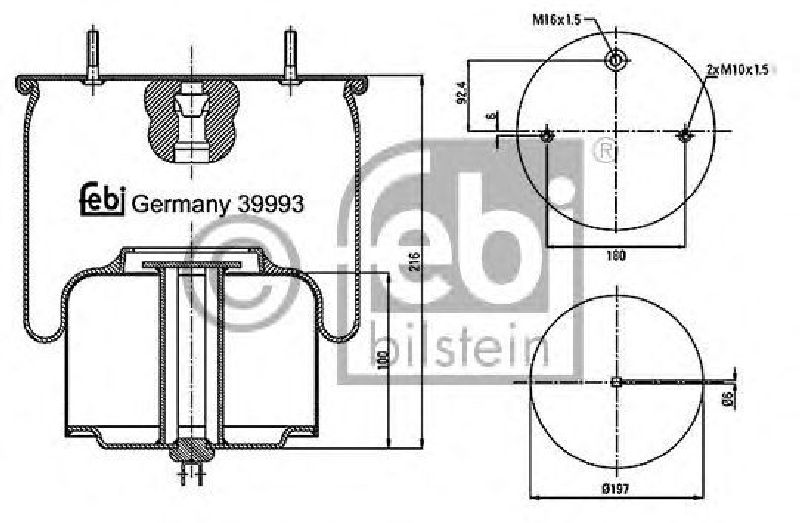 FEBI BILSTEIN 39993 - Boot, air suspension Front Axle left and right VOLVO