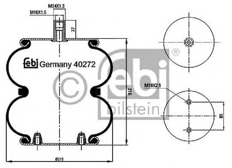 FEBI BILSTEIN 40272 - Boot, air suspension Front Axle left and right MERCEDES-BENZ