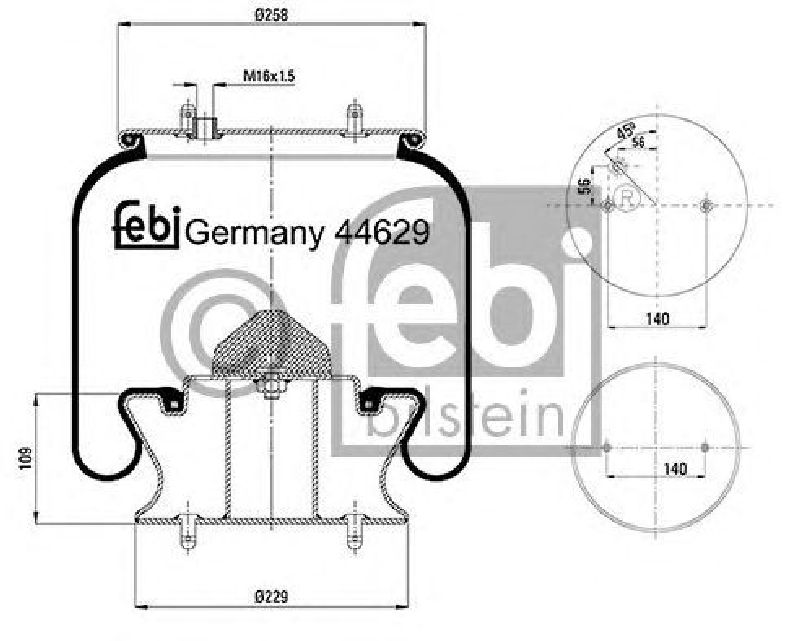 FEBI BILSTEIN 44629 - Boot, air suspension Front Axle SCANIA