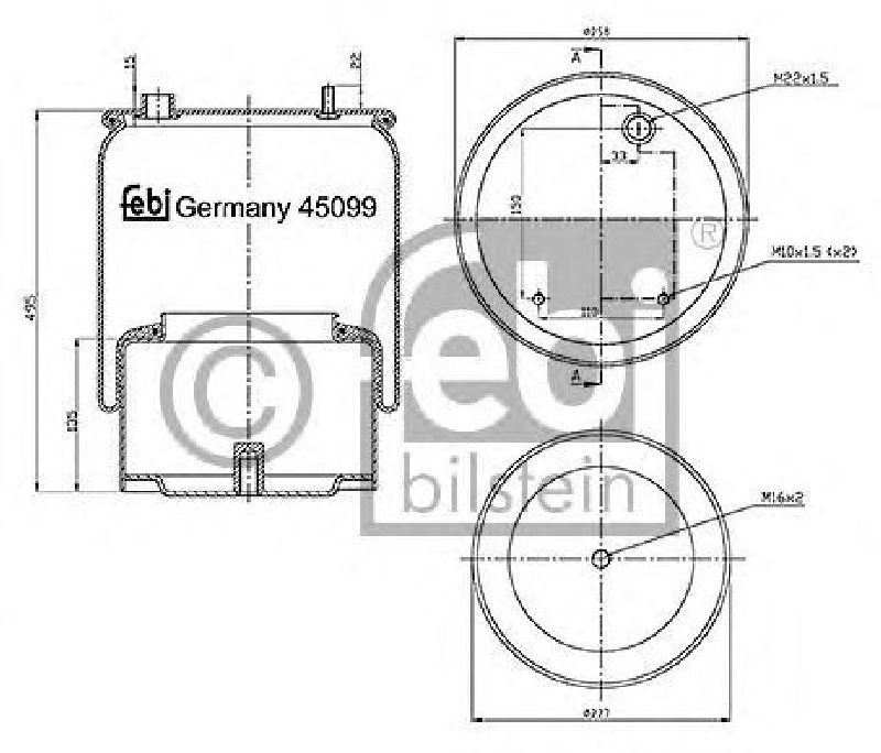 FEBI BILSTEIN 45099 - Boot, air suspension Rear Axle DAF